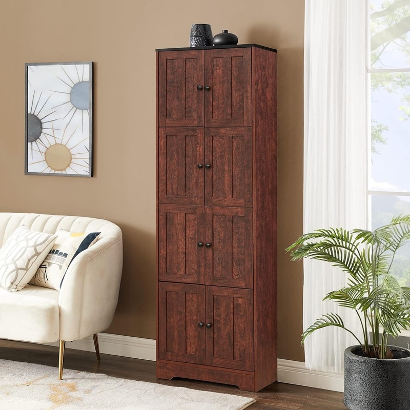 72.4'' Tall Storage Cabinet with 8 Doors and 4 Shelves