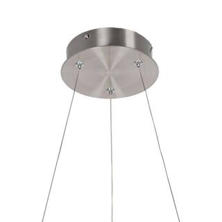 Home Decorators Collection Kipling 35-Watt Integrated LED Brushed Nickel Modern Pendant with Frosted Acrylic Shade 22826-003