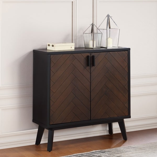 Wody Solid Wood 2-door Accent Cabinet Storage Entry Coffee Table Sideboard Kitchen Buffets Chest - L 34 in * W 12 in * H 34 in