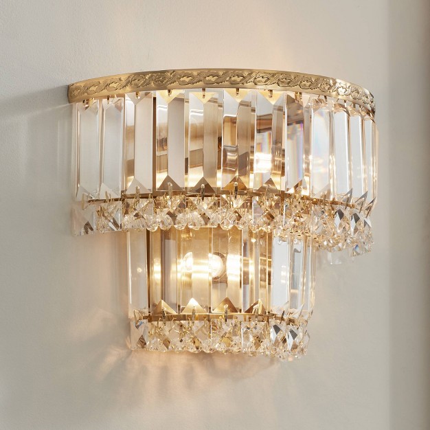 2 light Led Fixture Clear Crystal For Bedroom Bathroom