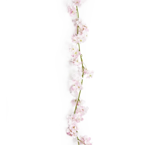 Set of 2 Light Pink Artificial Cherry Blossom Flower Garland Hanging Vine 5.75ft