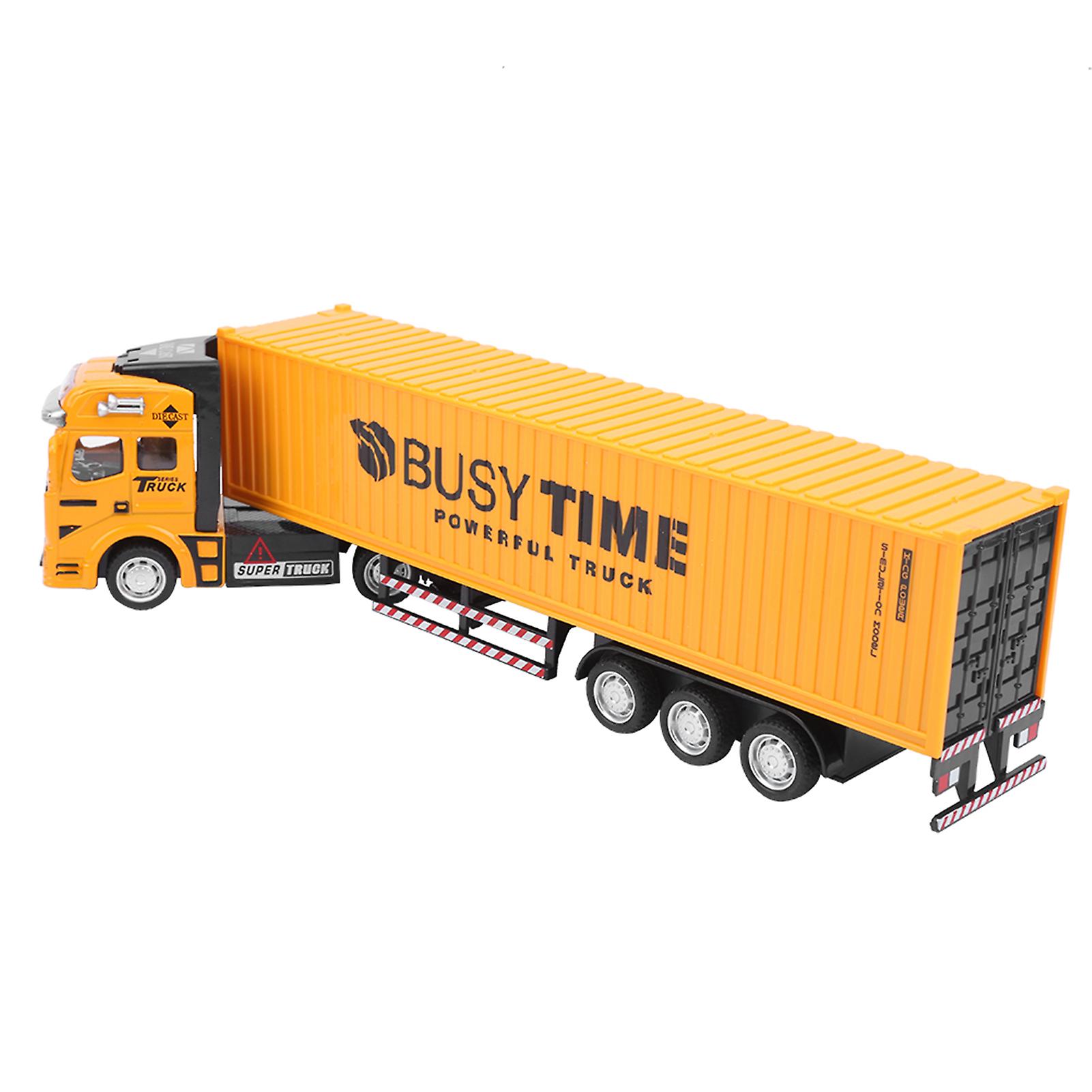 1: 48 Alloy Container Truck Model Toy Highly Simulation Children Car Toys Vehicleyellow Container Truck Model