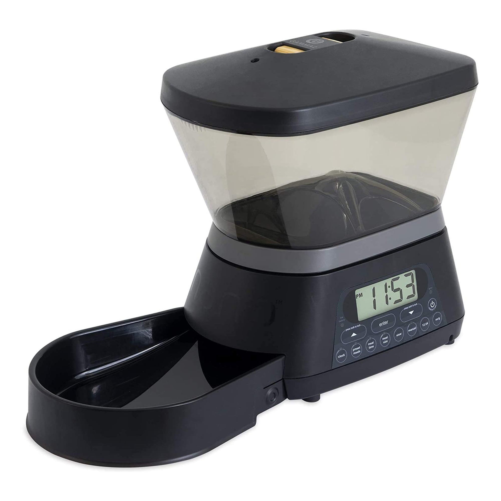 Gamma2 Nano Programmable Automatic Cat and Dog Pet Feeder， Holds 7.5 Pounds