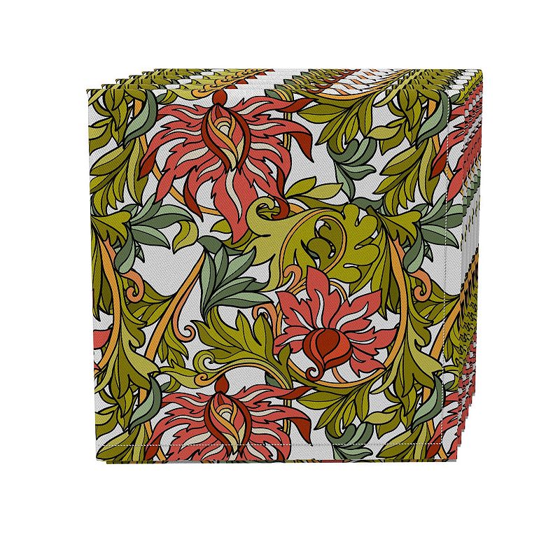 Napkin Set of 4， 100% Cotton， 20x20， Floral 4