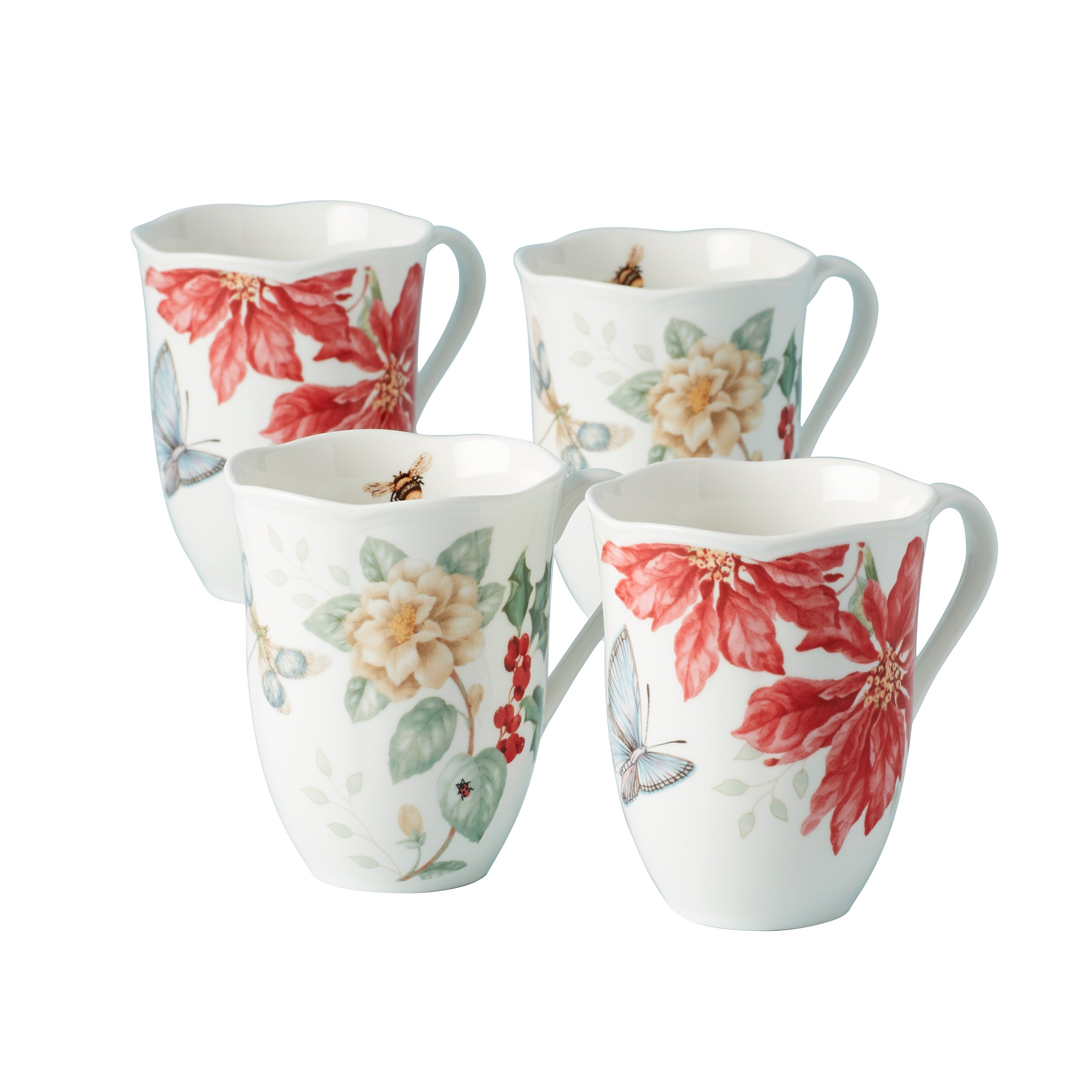 Butterfly Meadow Holiday 4-Piece Mug Set