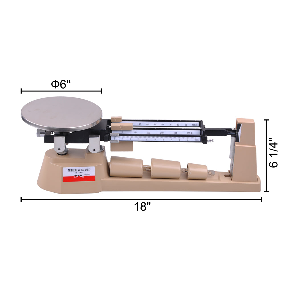 Yescom Jewelry Triple Beam Balance Precision Scale 2610 Gram