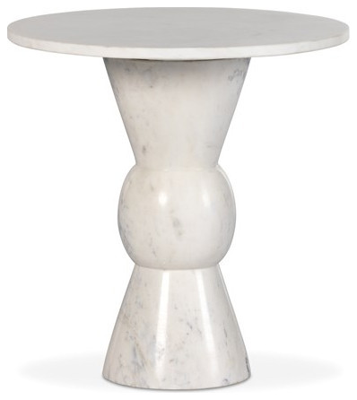 Monaco End Table Polished White Marble Solid  Polished White Marble   Modern   Side Tables And End Tables   by Virgil Stanis Design  Houzz