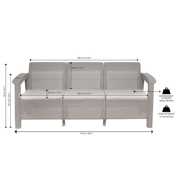 MQ FERRARA 4Piece Elegance Furniture Set with Luxury Seat Cushions