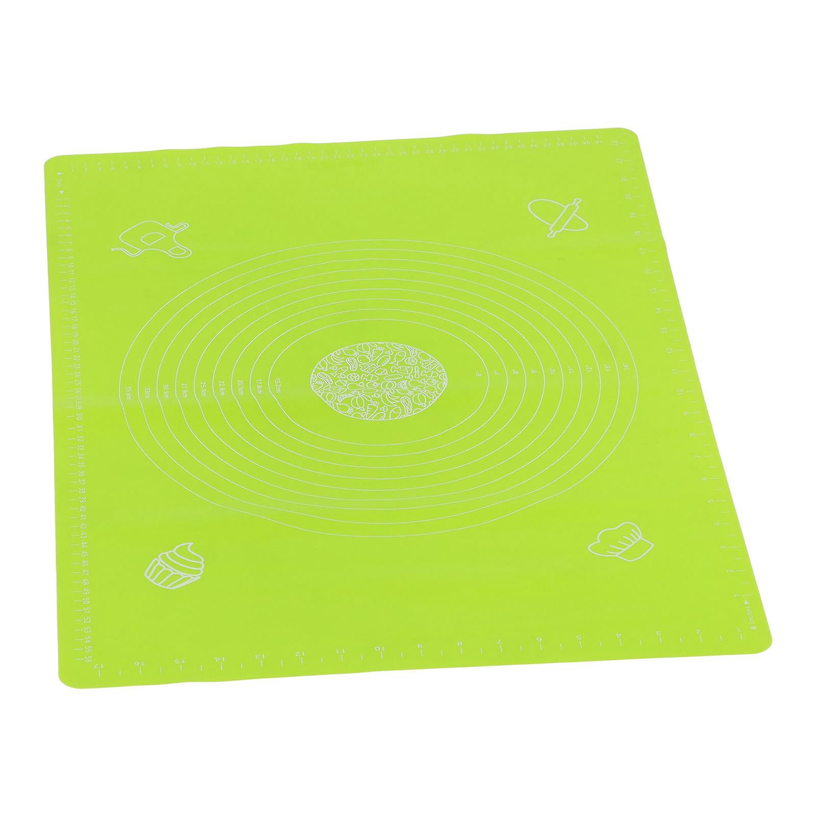 17.7x25.6in Silicone Baking Mat Household Pastry Rolling Mat With Scale For Home Kitchengreen