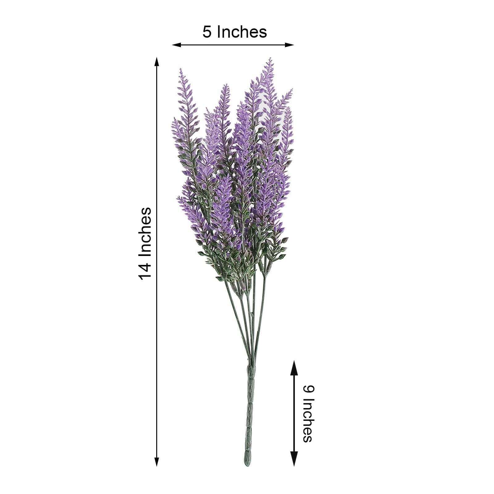 4 Bushes Artificial Lavender Lilac Flower Plant Stems Greenery Bouquet 14