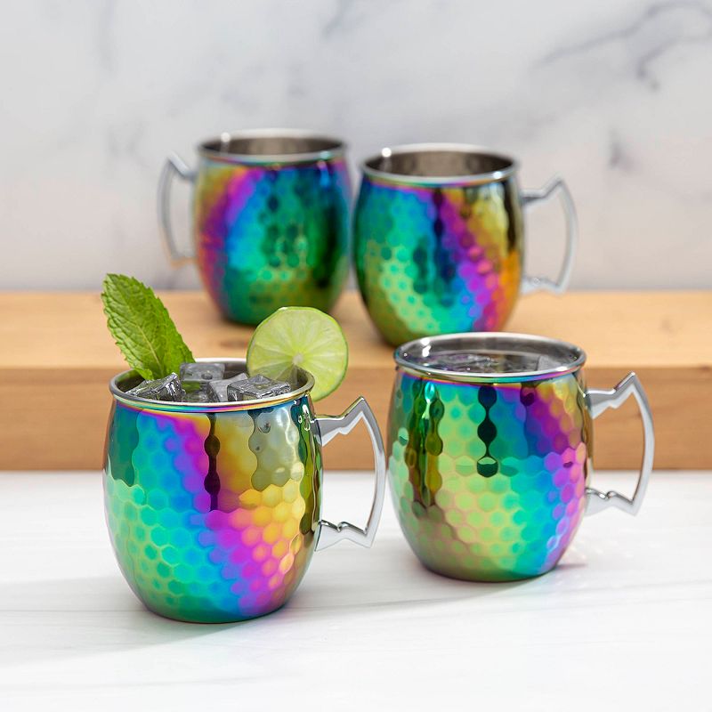 Cambridge 4-pc. Rainbow Faceted Moscow Mule Mug Set