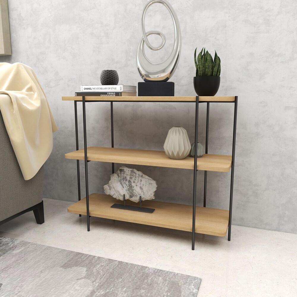 Beige Metal Contemporary Console Table 32 x 40 x 14