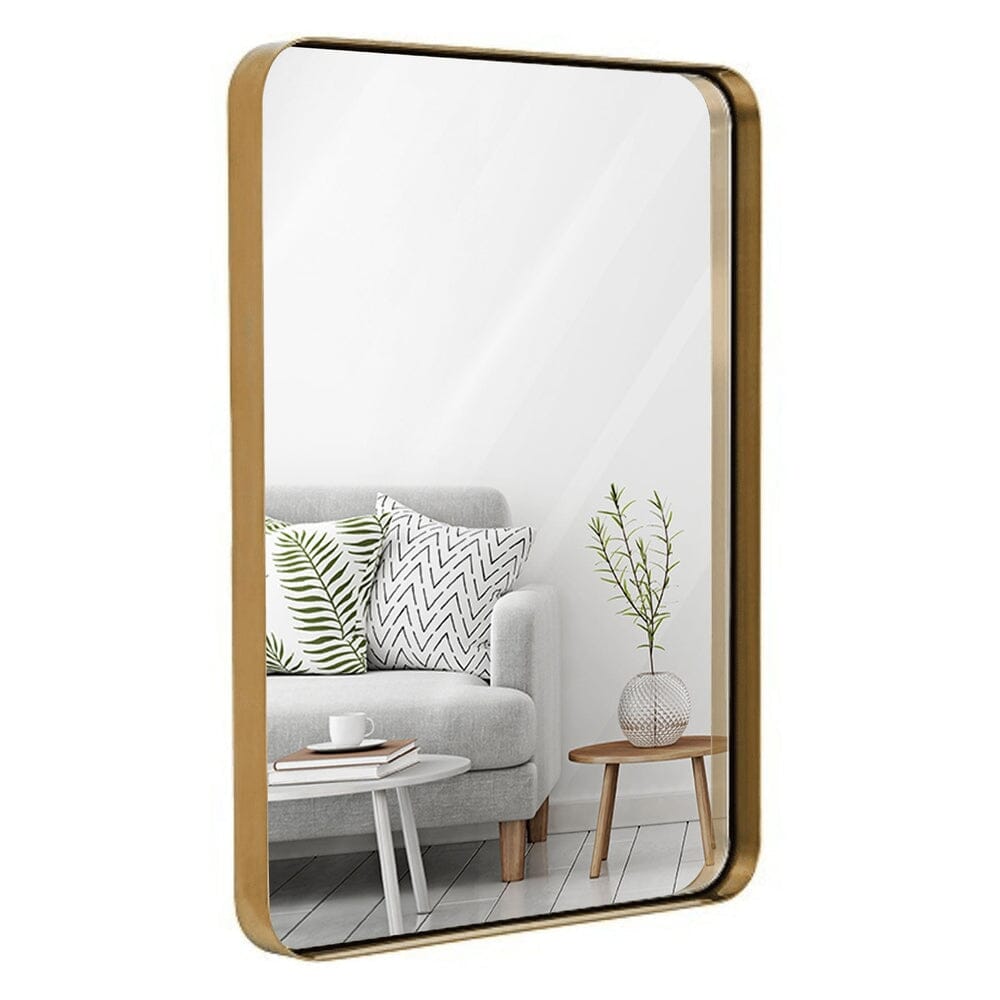 Contemporary Brushed Metal Wall Mirror