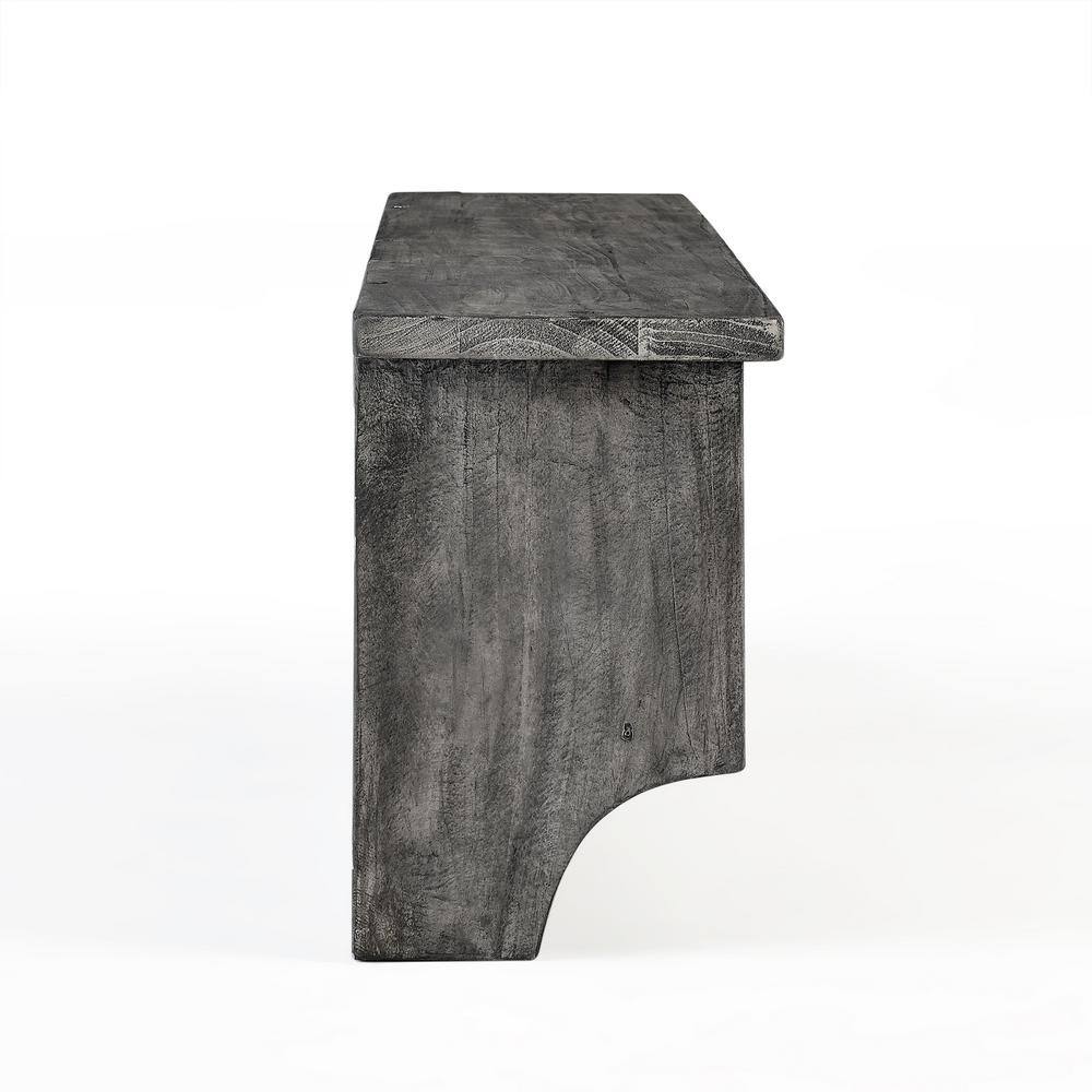 Alaterre Furniture Pomona 48 in. Metal and Reclaimed Wood Entryway Coat Hook with Storage Cubbies Slate Gray AMBA24SG