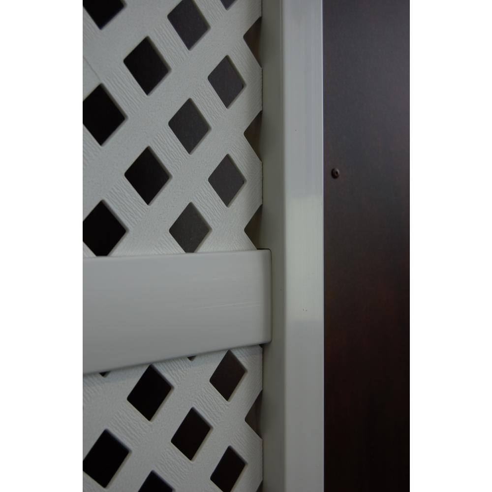 Dura-Trel 62 in. x 28 in. White Vinyl PVC Sunburst Trellis with White Lattice 11148