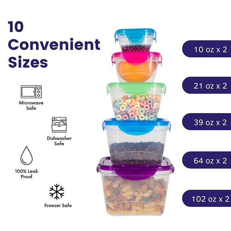 Plastic Jumbo Square Food Storage Container Set