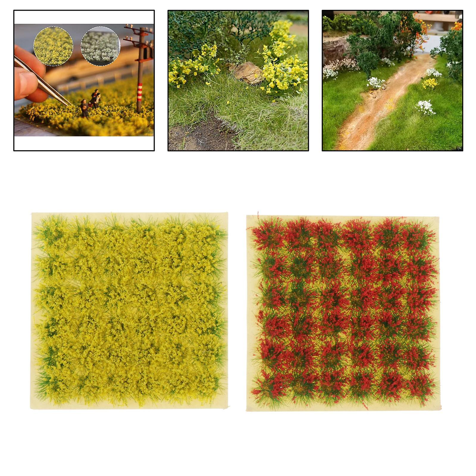 Lot 72 Static Tufts，grass Tufts Landscape Modelling Flower Cluster Grass Tufts For Diy Miniature Wargame Railway Scenery Model