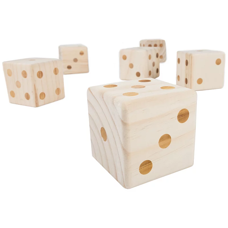 Hey! Play! Giant Wooden Yard Dice Outdoor Lawn Game