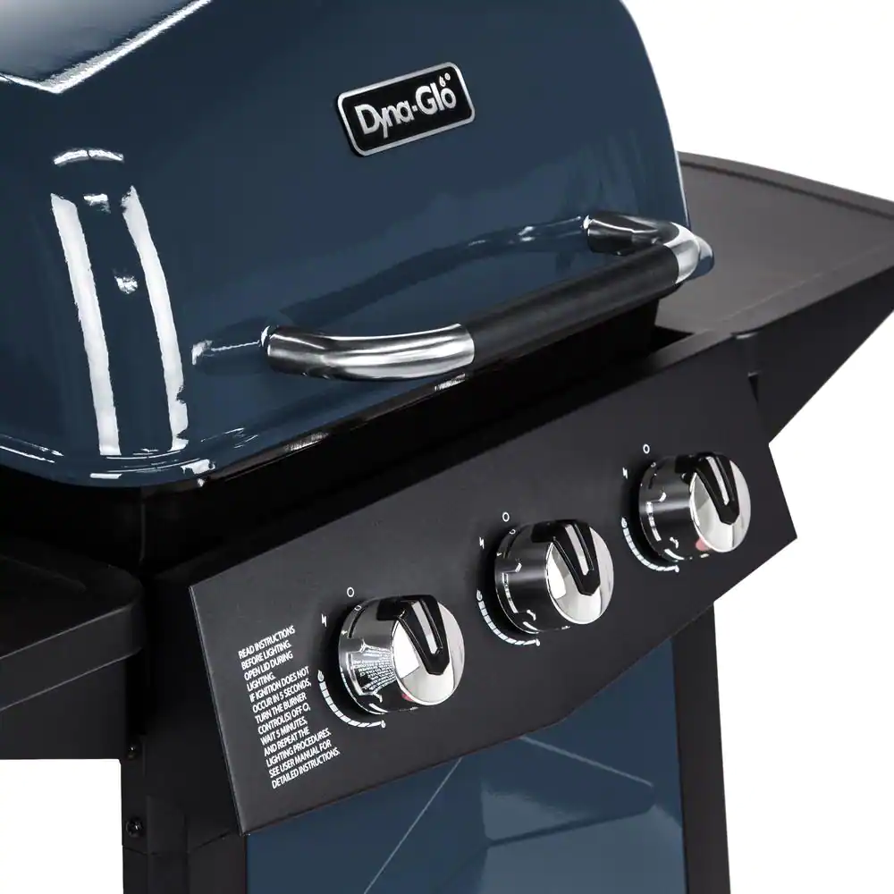 Dyna-Glo DGC310BNP-D 3-Burner Open Cart Propane Gas Grill in Blue