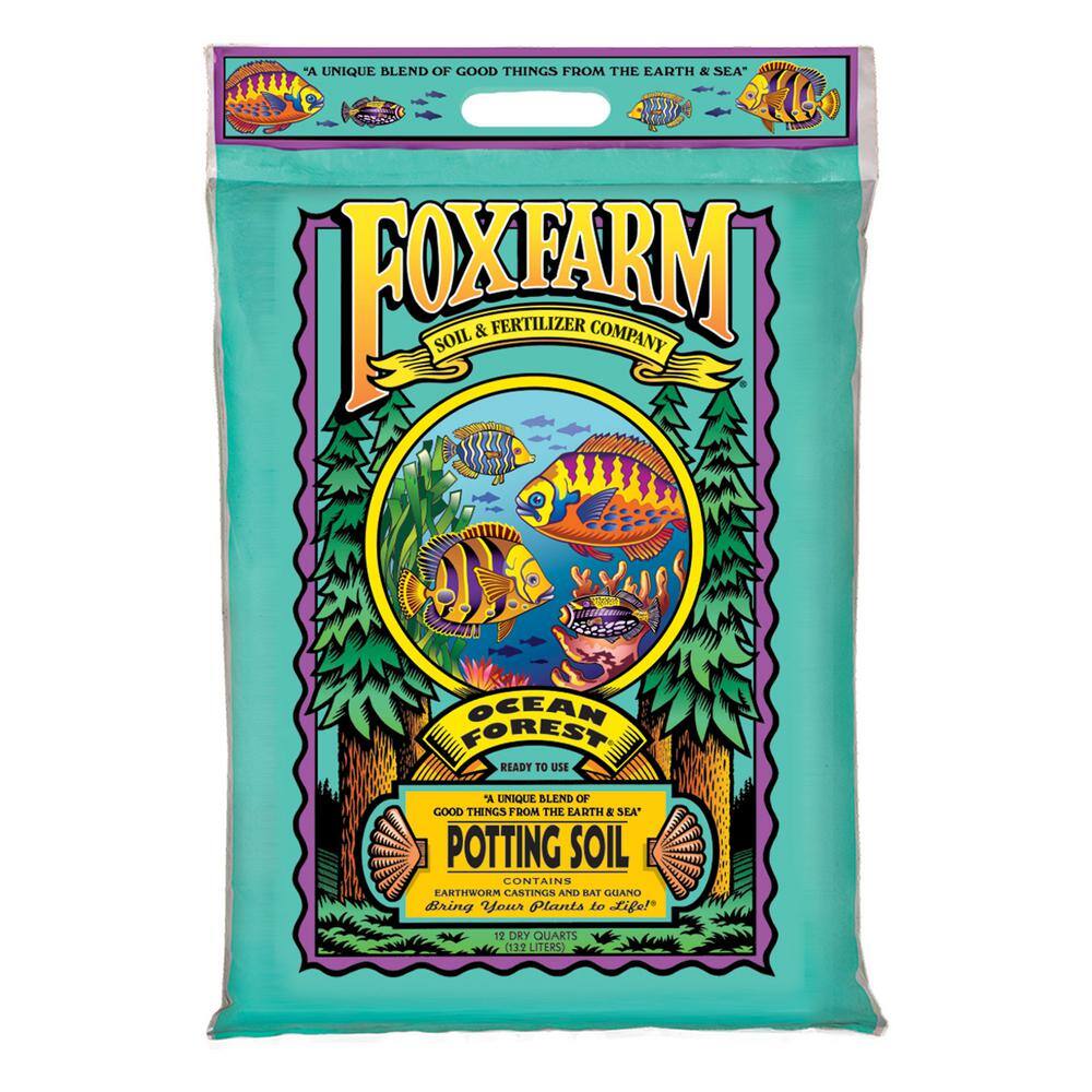 FOXFARM Happy Frog Nutrient and Ocean Forest Garden Potting Soil Mix (2-Pack) 2 x FX14054 + 2 x FX14053