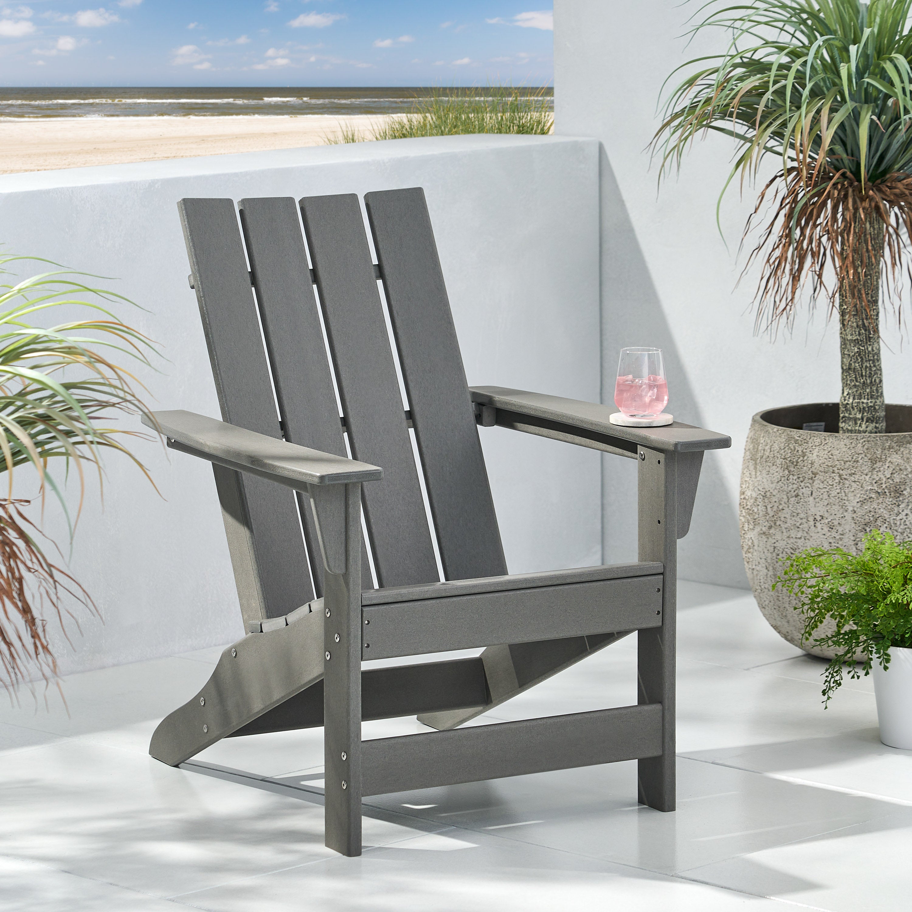 Panagiota Outdoor Resin Adirondack Chair