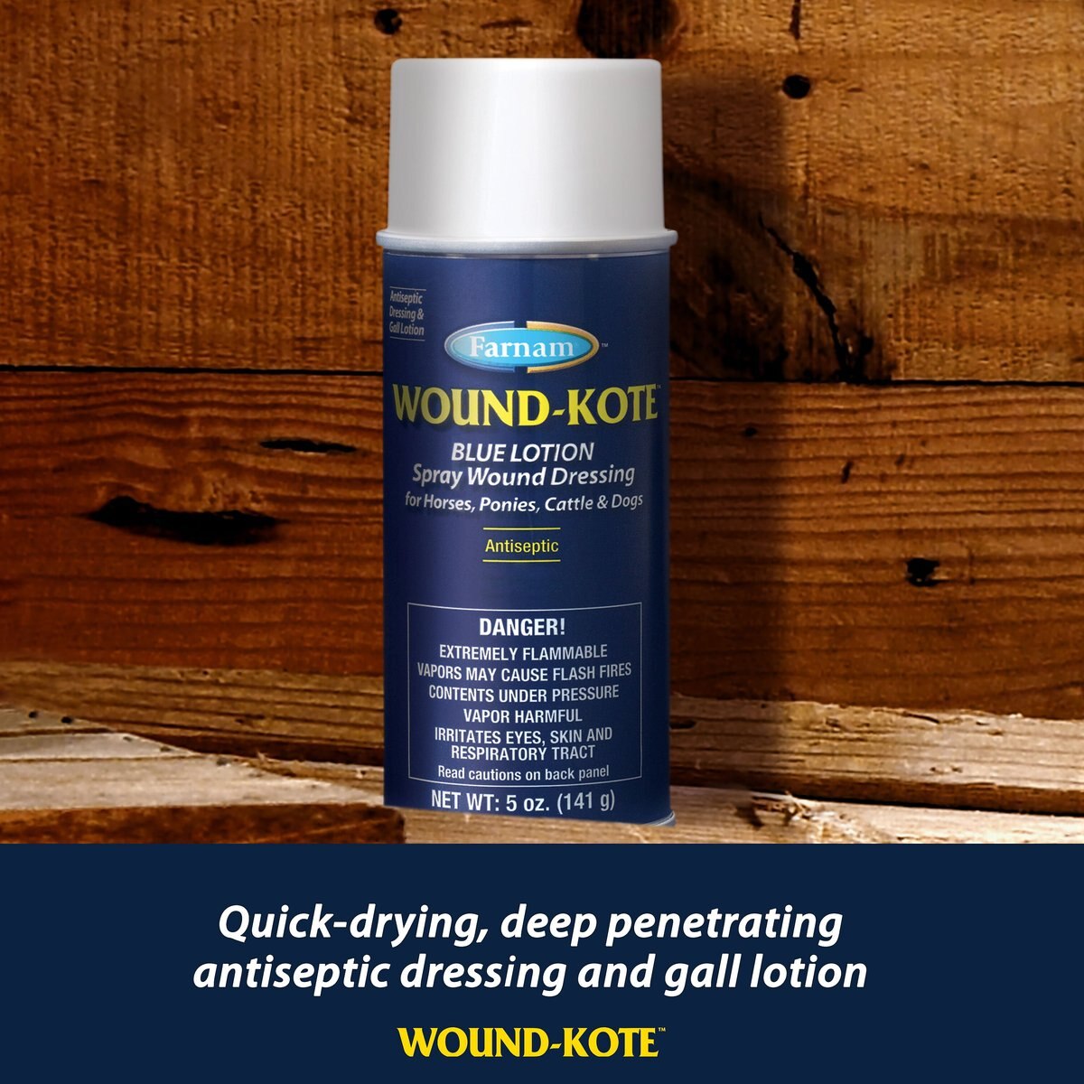 Farnam Wound-Kote Dog and Horse Wound Care Spray， 5-oz can