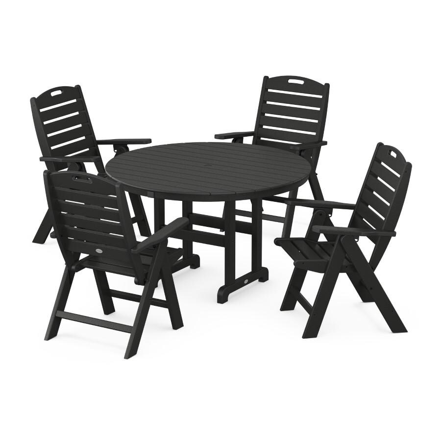 POLYWOOD Nautical 5-Piece Dining Set in Black