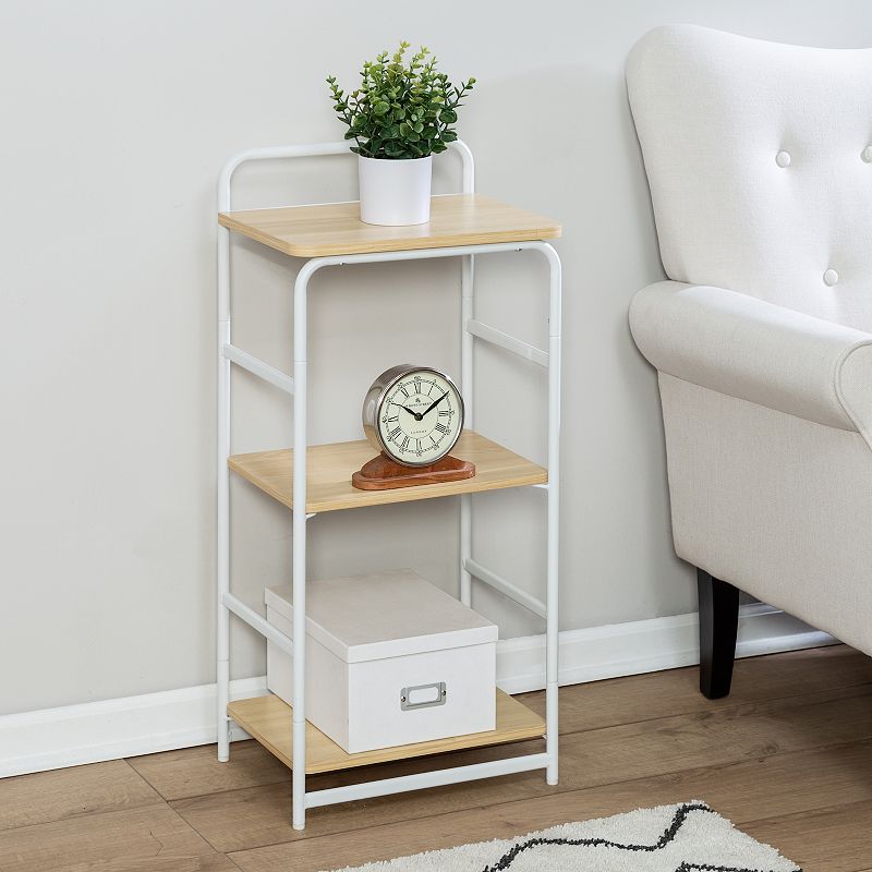 Honey-Can-Do 3-Tier Wood and Metal Small Shelf