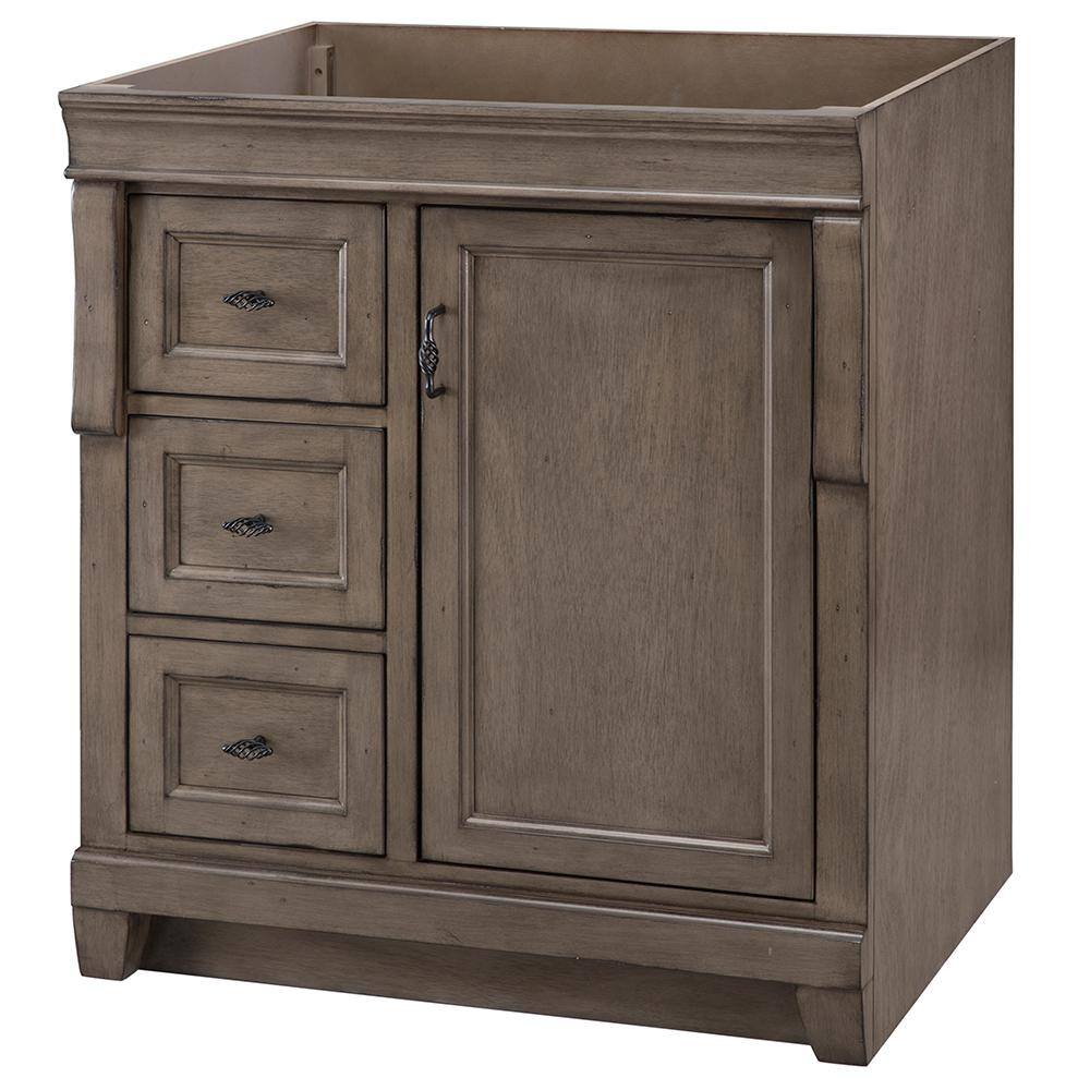 Home Decorators Collection Naples 30 in. W Bath Vanity Cabinet Only in Distressed Grey with Left Hand Drawers NADGA3021DL