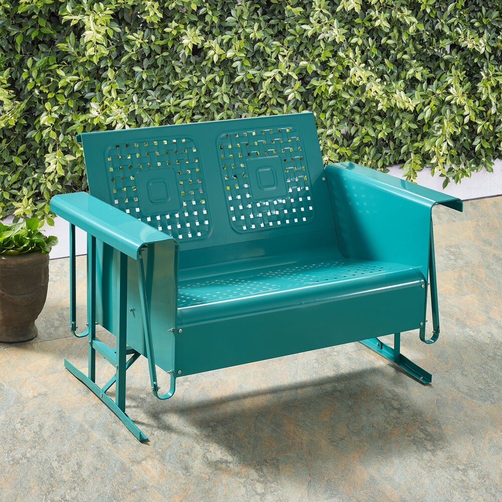 Bates Turquoise Loveseat Glider