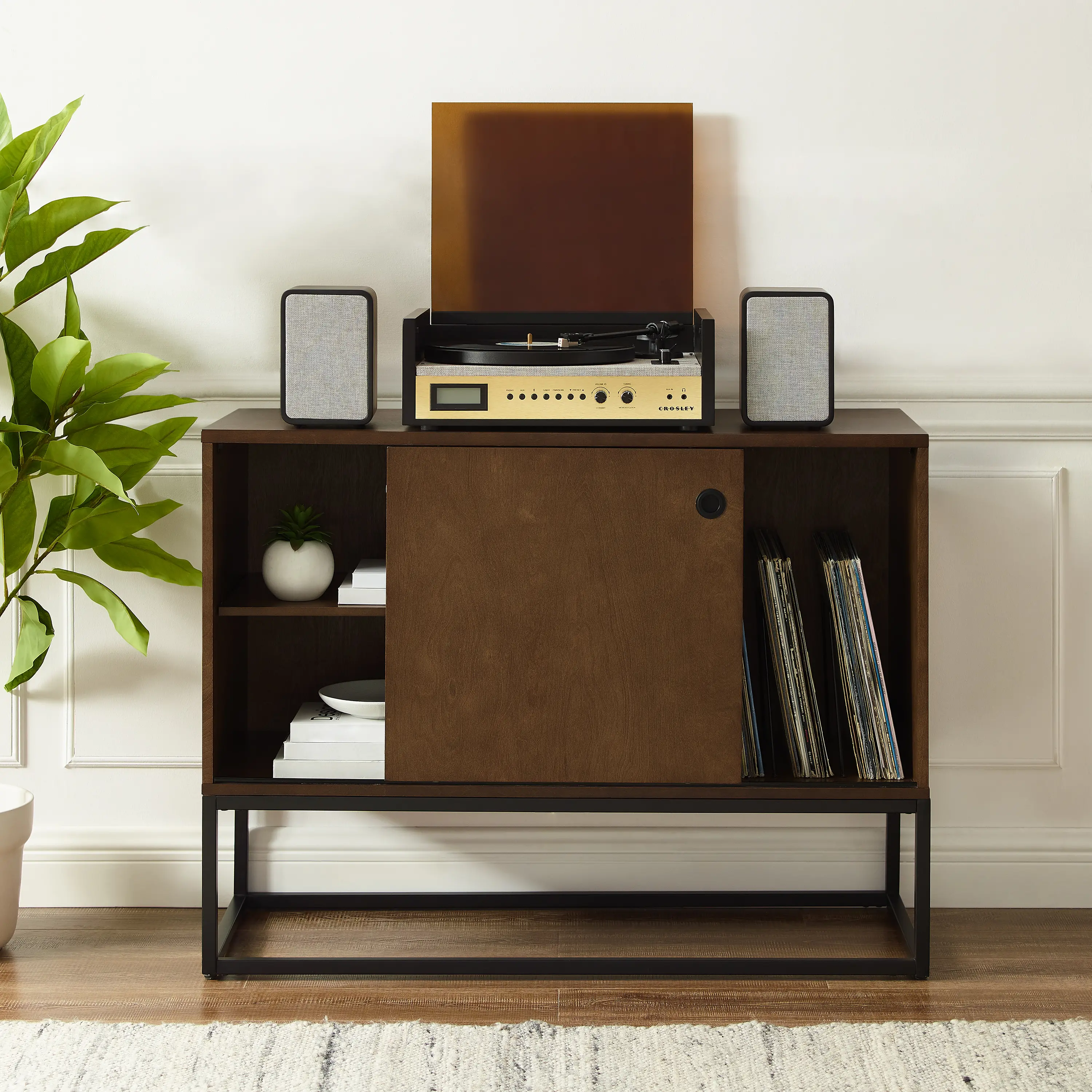 Byron Media Console with Black Base