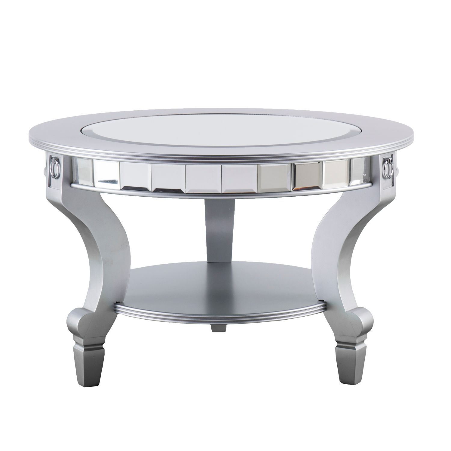 Southern Enterprises Lonveir Mirrored Round Coffee Table