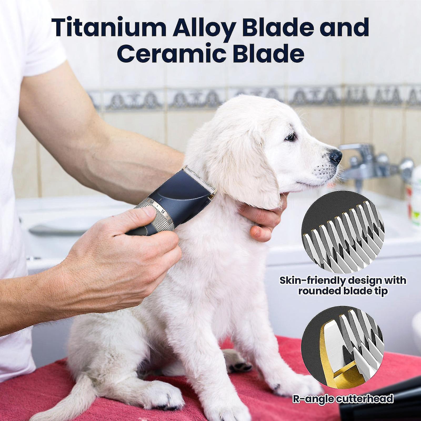 Pro Silent Pet Hair Grooming Clipper Trimmer Shaver Dog Electric Shaver Set Uk