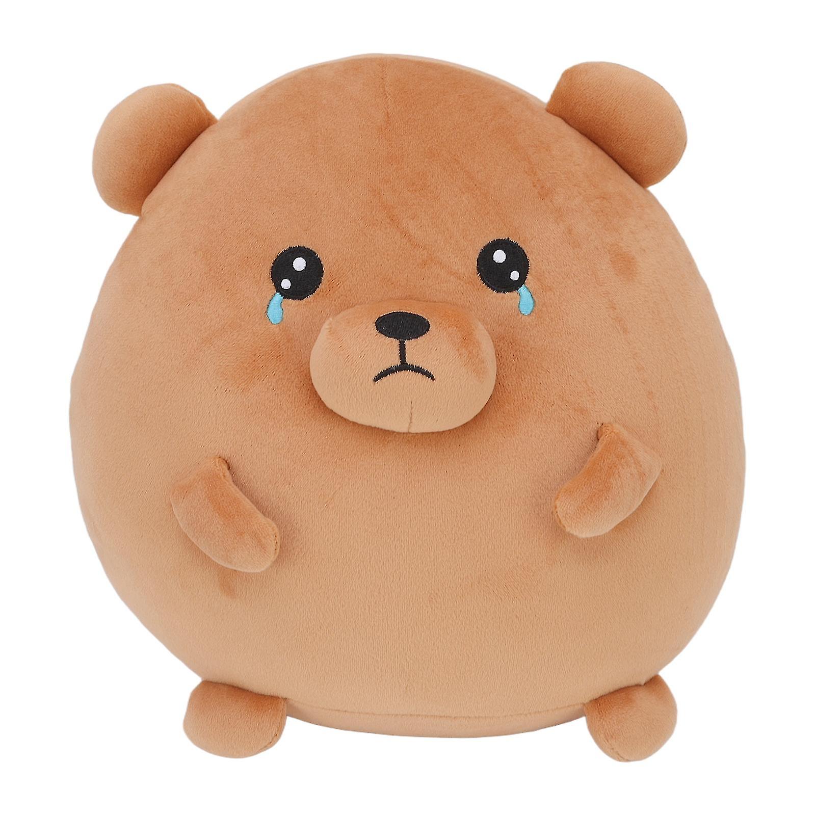 Brown Bear Plush Toy Soft Plush Cute Warm Skin Friendly Glossy Cute Brown Bear Stuffed Bear for Bedroom Office Kids