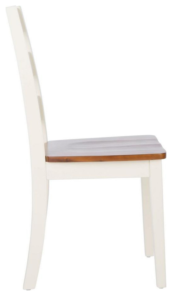 Pixie Ladder Back Dining Chair Set of 2 White/Natural   Modern   Dining Chairs   by Virgil Stanis Design  Houzz