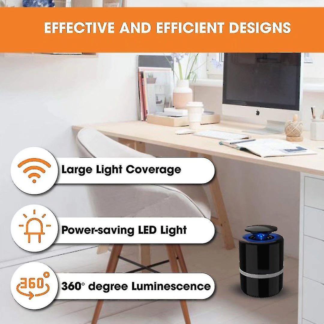 Mosquito Killer Indoor Powerful Fly Killer For Bugs， Mosquitoes， Gnats And Insects Blue Light Insect Killer (black)