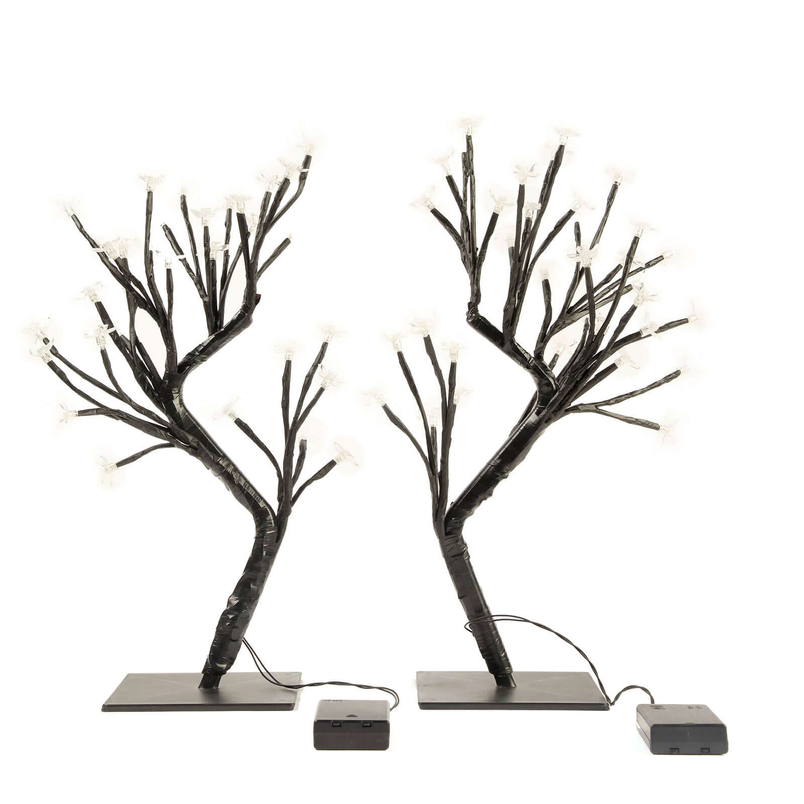 2 Pack Black Cherry Blossom Tree Centerpieces, Battery Operated Lights 36 Warm White LEDs