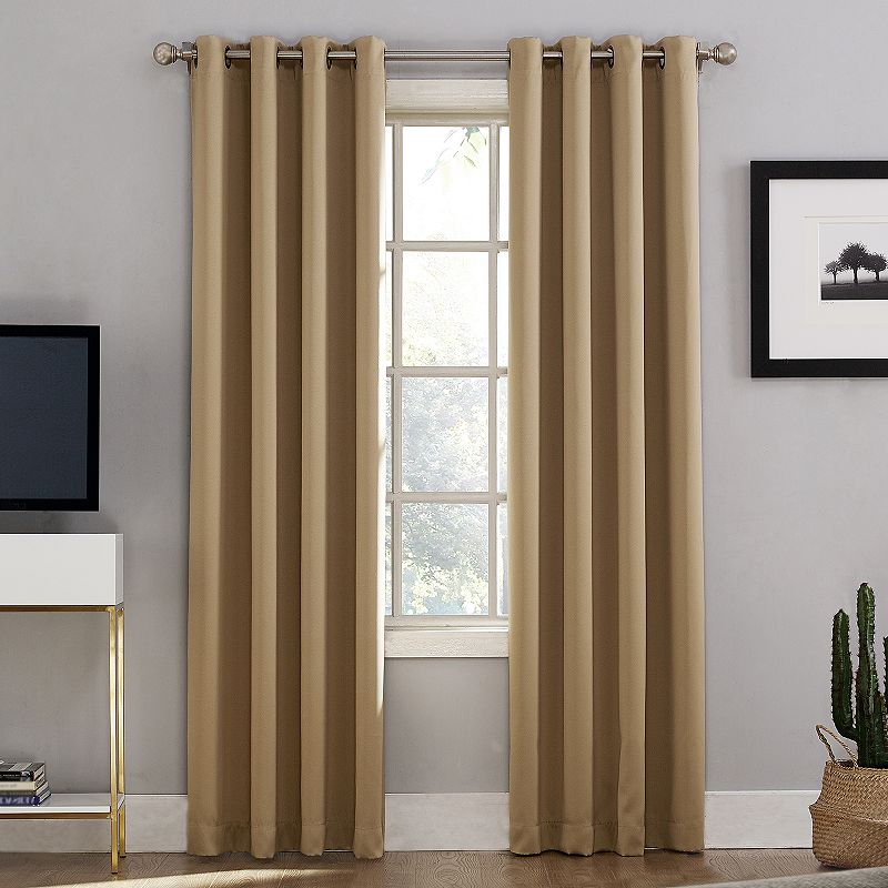 Sun Zero Oslo 100% Blackout Theater Grade Solid Grommet Single Curtain Panel