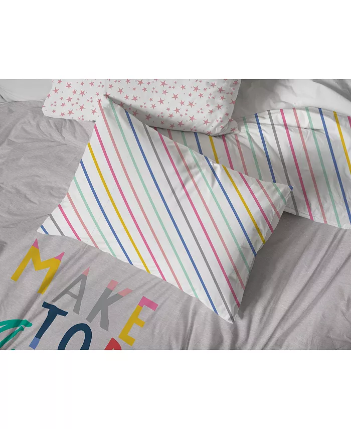 Saturday Park Make Today Amazing Full Queen Duvet Cover and Sham Set