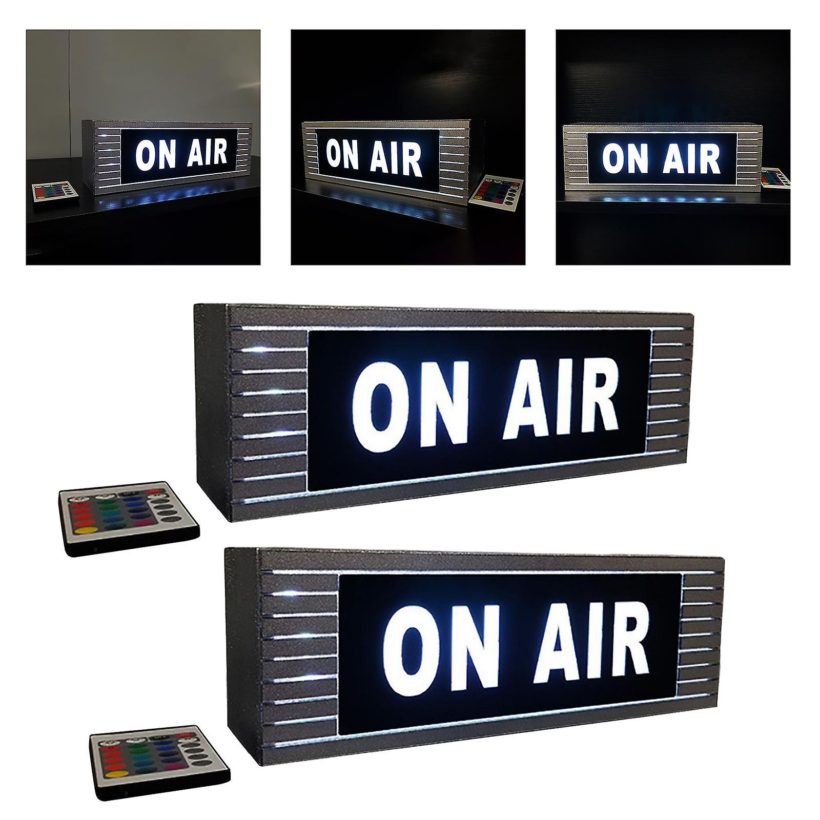 2x On Air Studio Led Light Illuminated Sign Many Lighting Modes，remote Control For Recording Radio Bar Pub Home Decoration