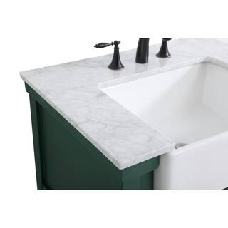 Timeless Home 22 in. W x 30 in. D x 34.125 in. H Bath Vanity in Green with Carrara White Marble Top TH120260GN