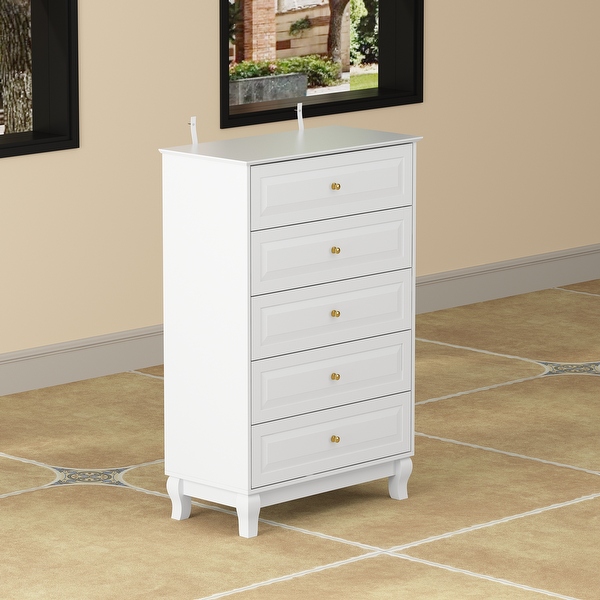 Side Tatble 5 Drawer Dresser Drawer Chest Tall Storage Cabinet - - 36594944