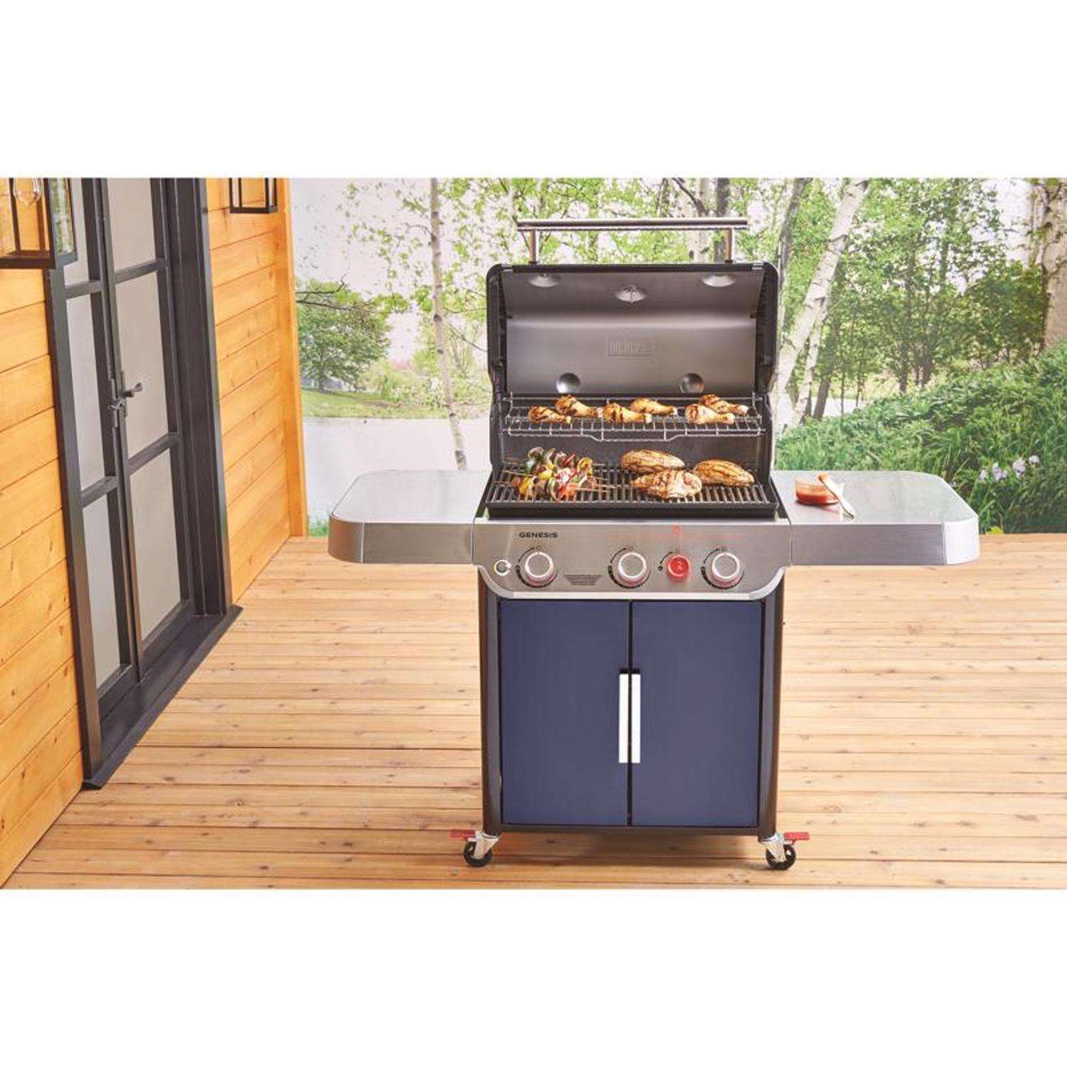 Weber Genesis SA-E-325s 3 Burner Liquid Propane Grill Indigo