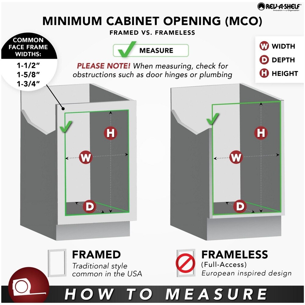 Rev A Shelf 8 700 Series Bottom Mount Under Sink Pivot Out Trash Can