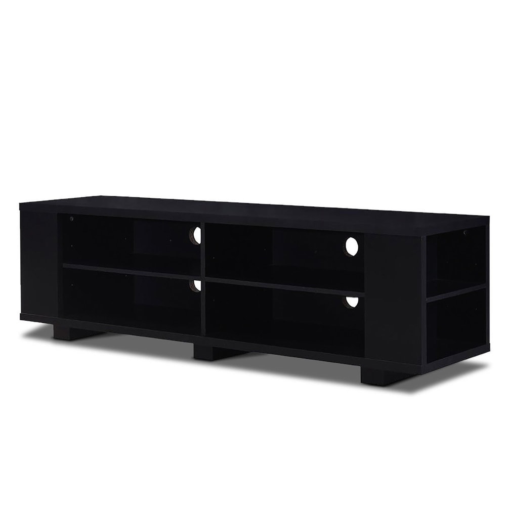 Wood TV Stand Console Storage Entertainment Media Center with Shelf