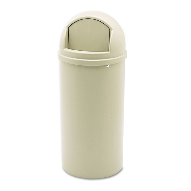 Rubbermaid Commercial Marshal Classic Container Round Polyethylene 15gal Beige 816088bg