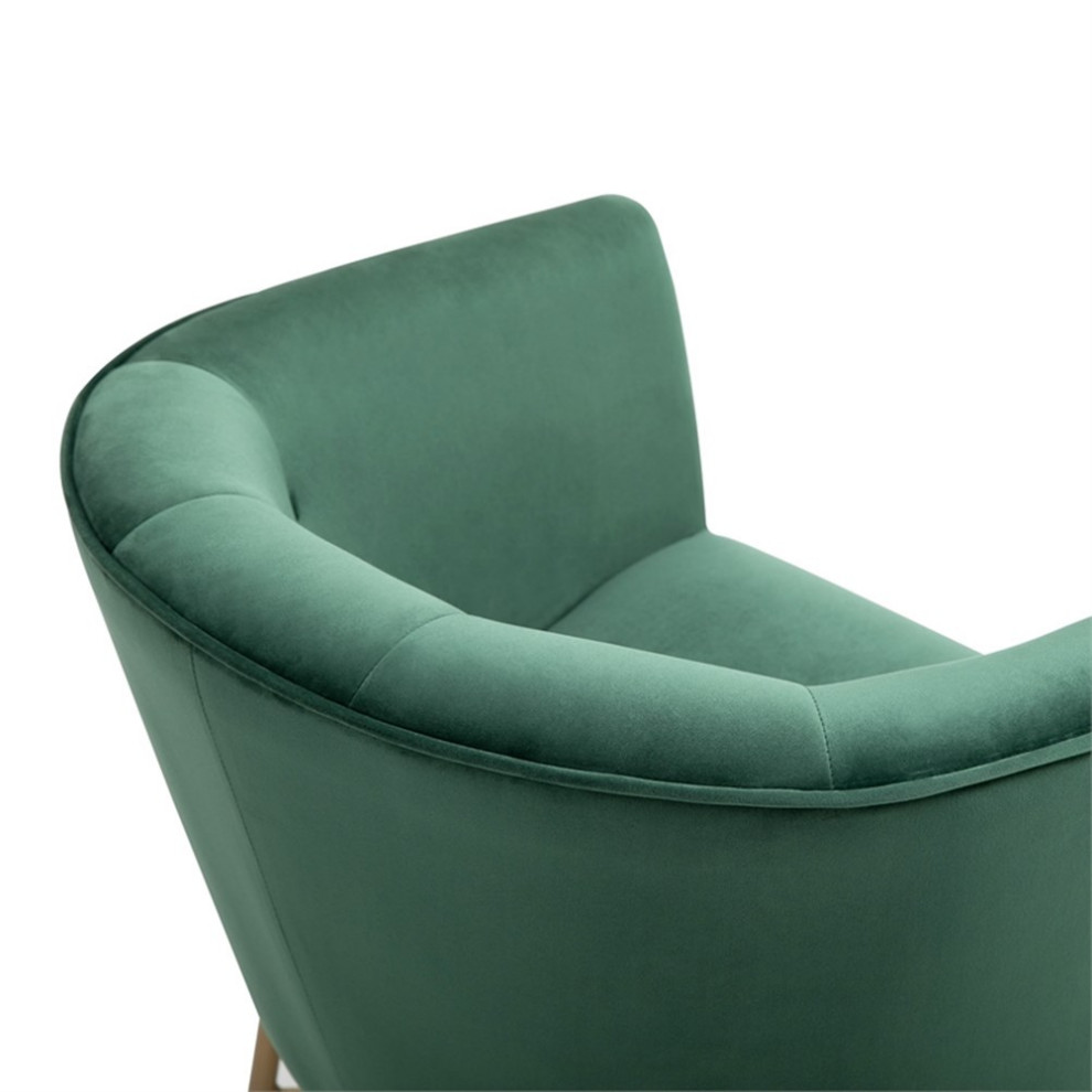 Homycasa 26.6 quotWide Green Velvet Armchair   Contemporary   Armchairs And Accent Chairs   by Homesquare  Houzz