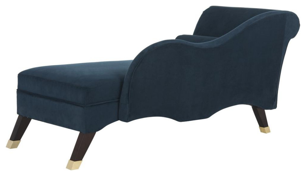 Safavieh Caiden Vevlet Chaise W/ Pillow FOX6284A   Contemporary   Indoor Chaise Lounge Chairs   by BisonOffice  Houzz