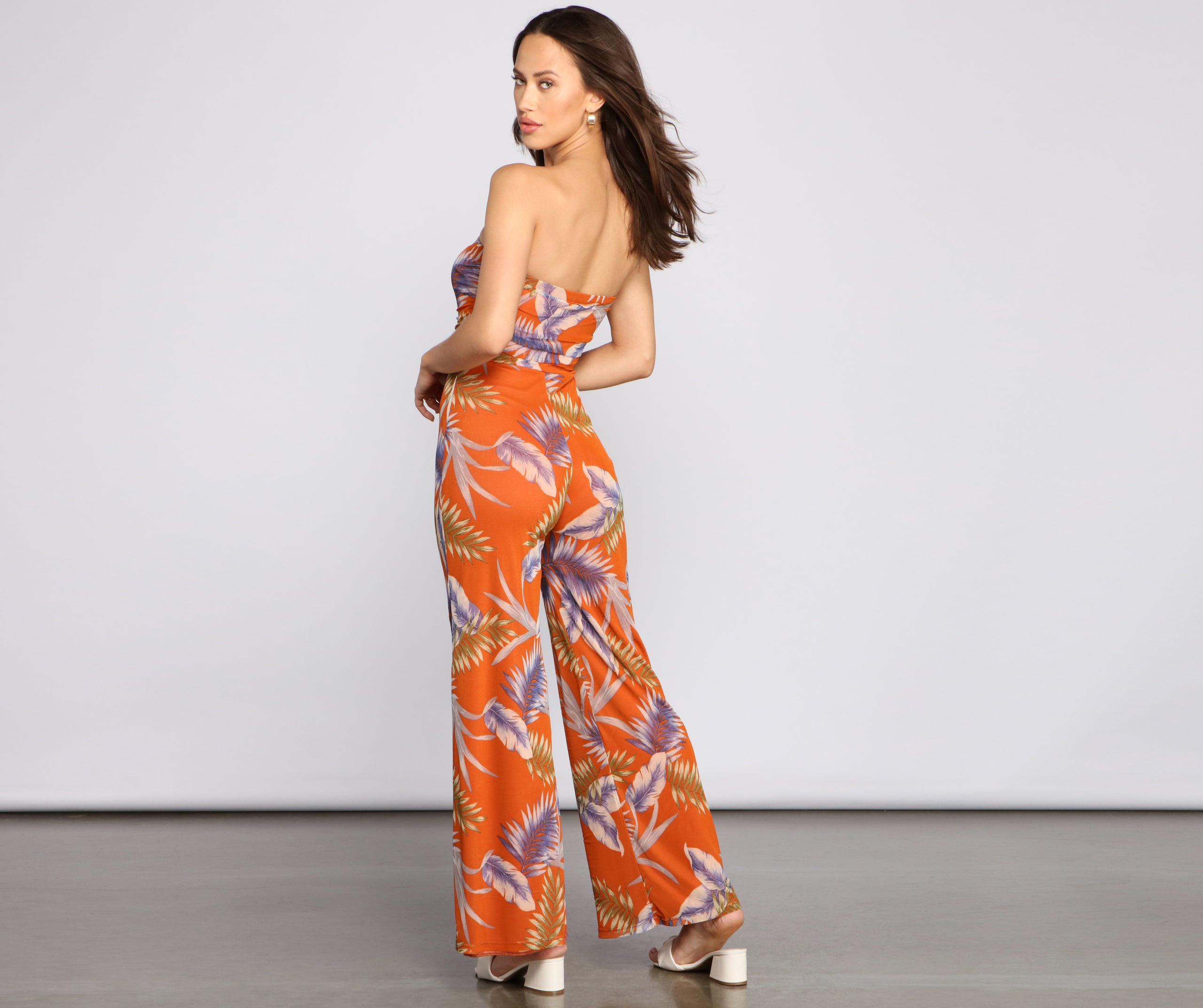 Budding Romance Strapless Floral Jumpsuit