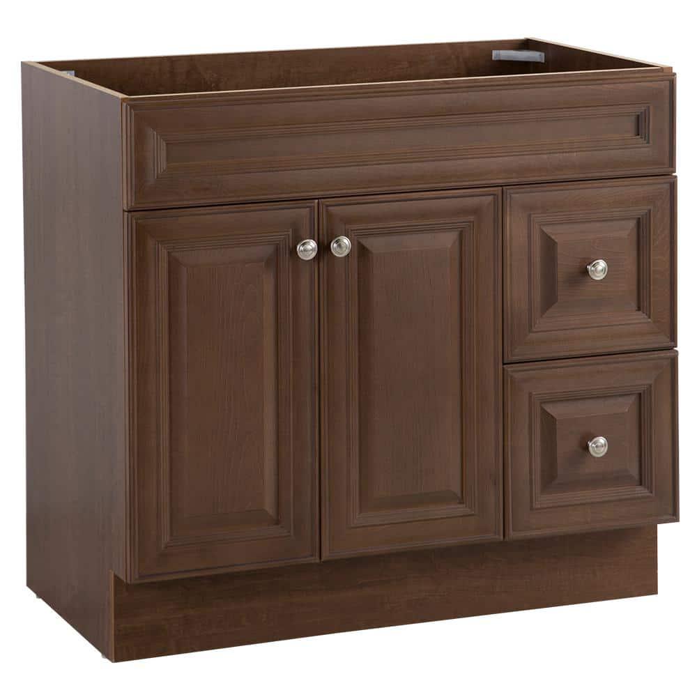 Glacier Bay Glensford 3598 in W x 2165 in D x 3421 in H Bath Vanity Cabinet Only in Butterscotch